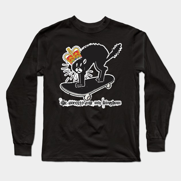 van King - the streets are my Kingdim - Royal stray cat back Long Sleeve T-Shirt by vanKing